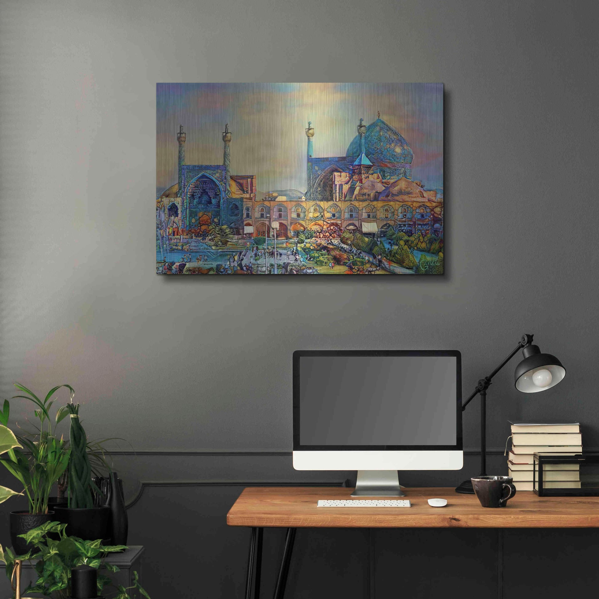 Luxe Metal Art 'Isfahan Iran Imam Khomeini Mosque' by Pedro Gavidia, Metal Wall Art,36x24