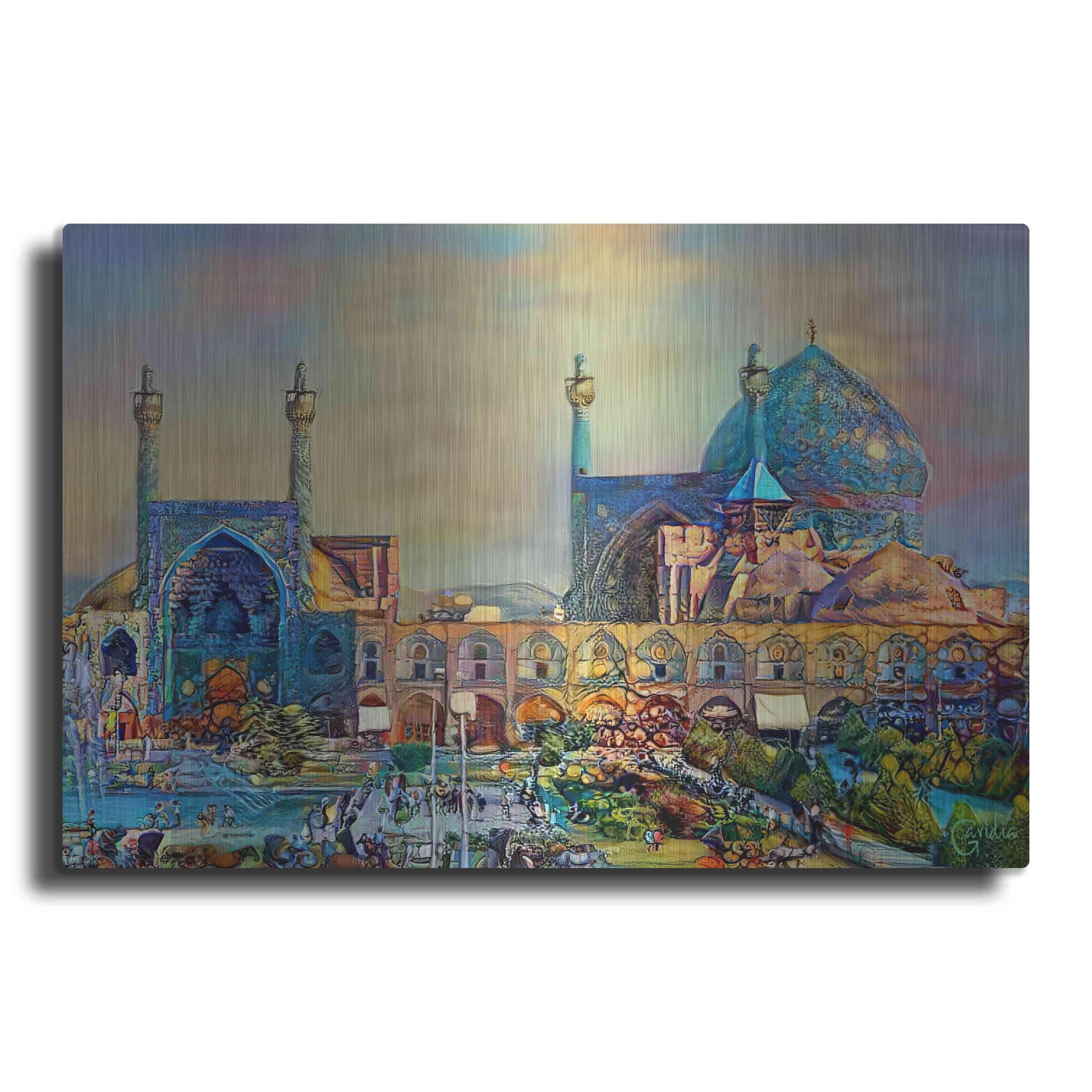 Luxe Metal Art 'Isfahan Iran Imam Khomeini Mosque' by Pedro Gavidia, Metal Wall Art