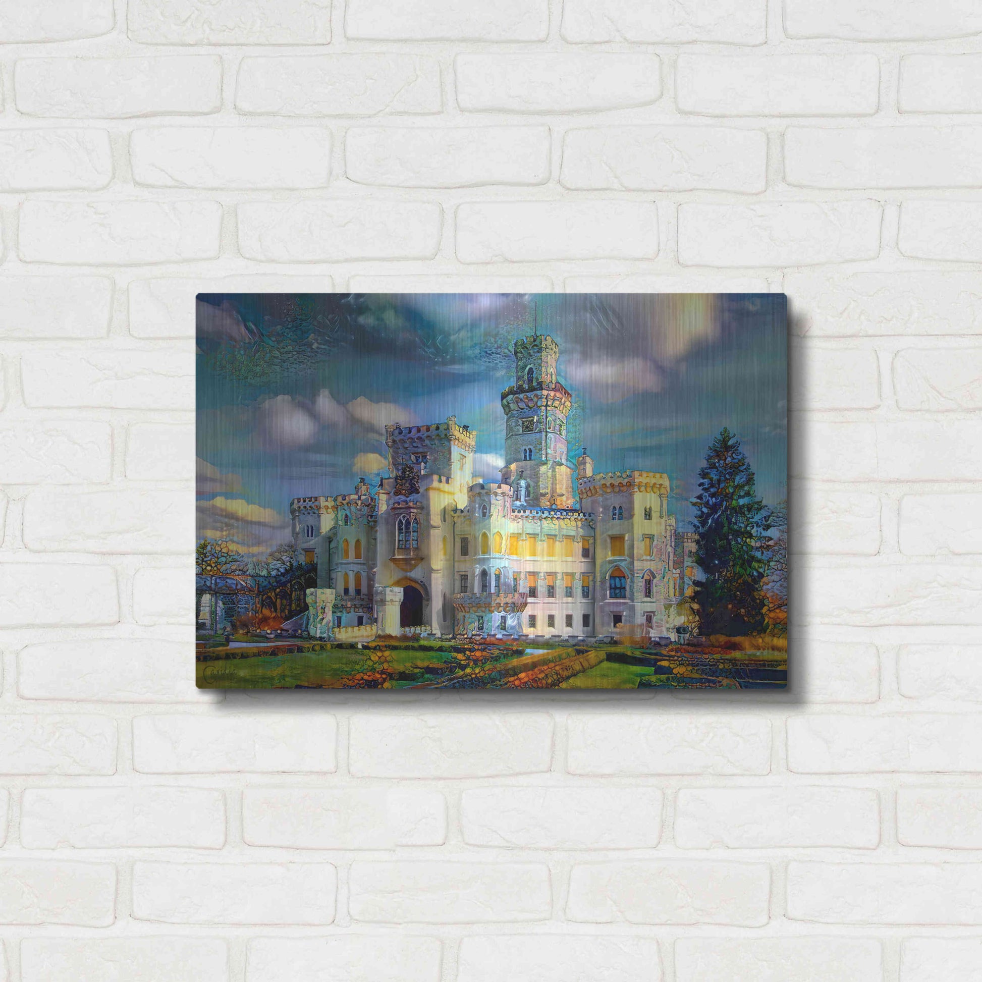 Luxe Metal Art 'Hluboka nad Vltavou Czech Republic Hluboka Castle' by Pedro Gavidia, Metal Wall Art,24x16