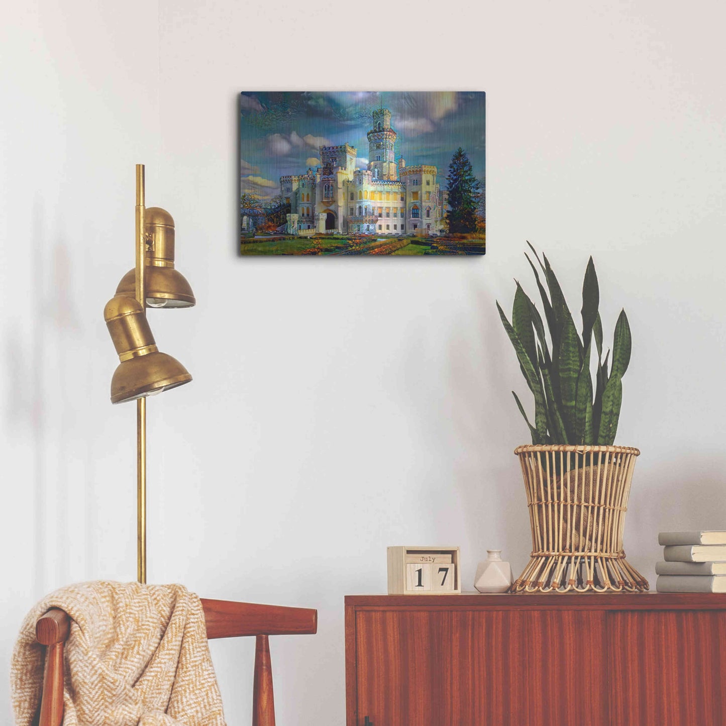 Luxe Metal Art 'Hluboka nad Vltavou Czech Republic Hluboka Castle' by Pedro Gavidia, Metal Wall Art,24x16
