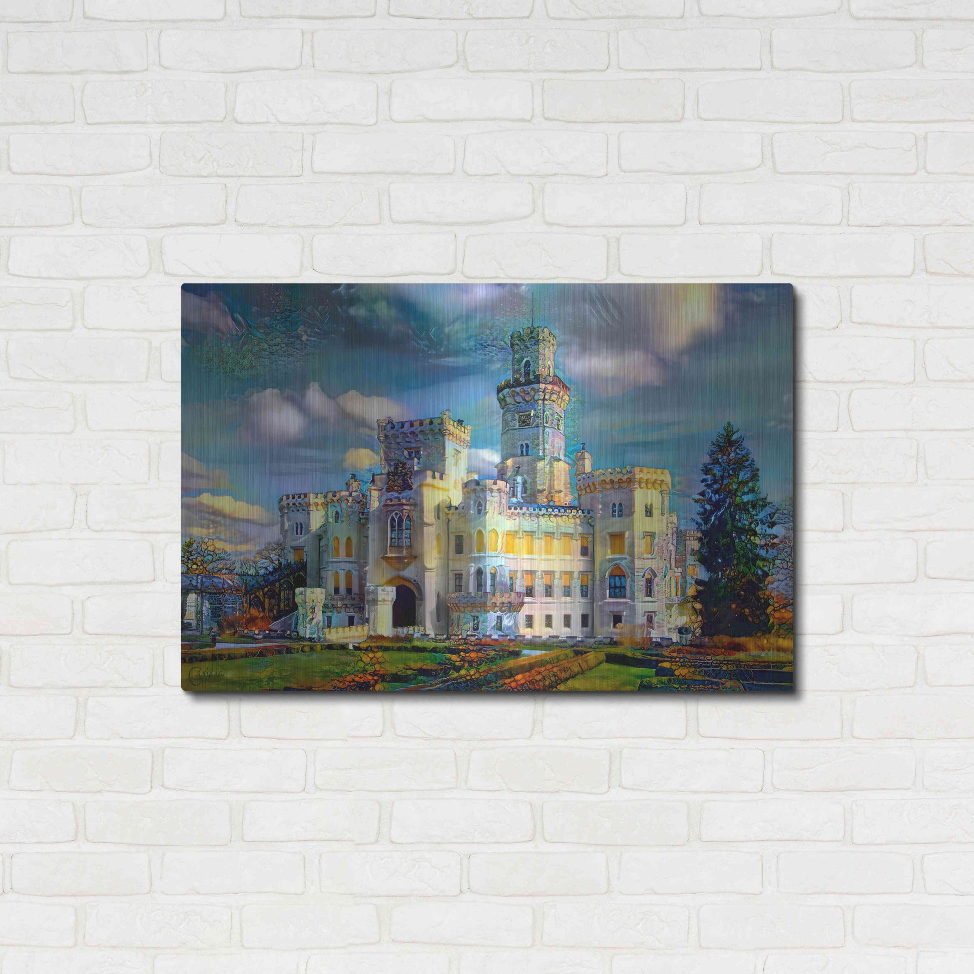 Luxe Metal Art 'Hluboka nad Vltavou Czech Republic Hluboka Castle' by Pedro Gavidia, Metal Wall Art,36x24