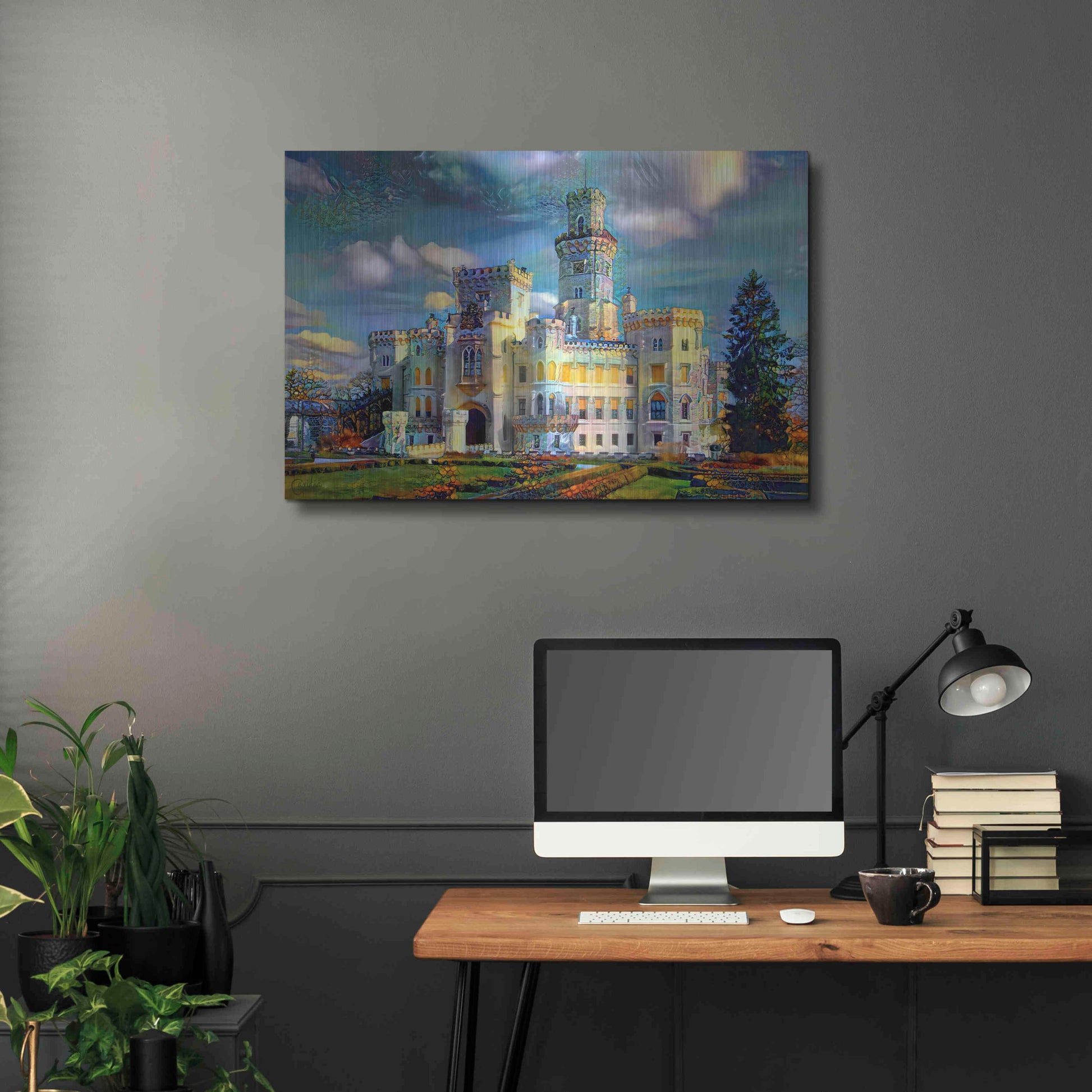 Luxe Metal Art 'Hluboka nad Vltavou Czech Republic Hluboka Castle' by Pedro Gavidia, Metal Wall Art,36x24