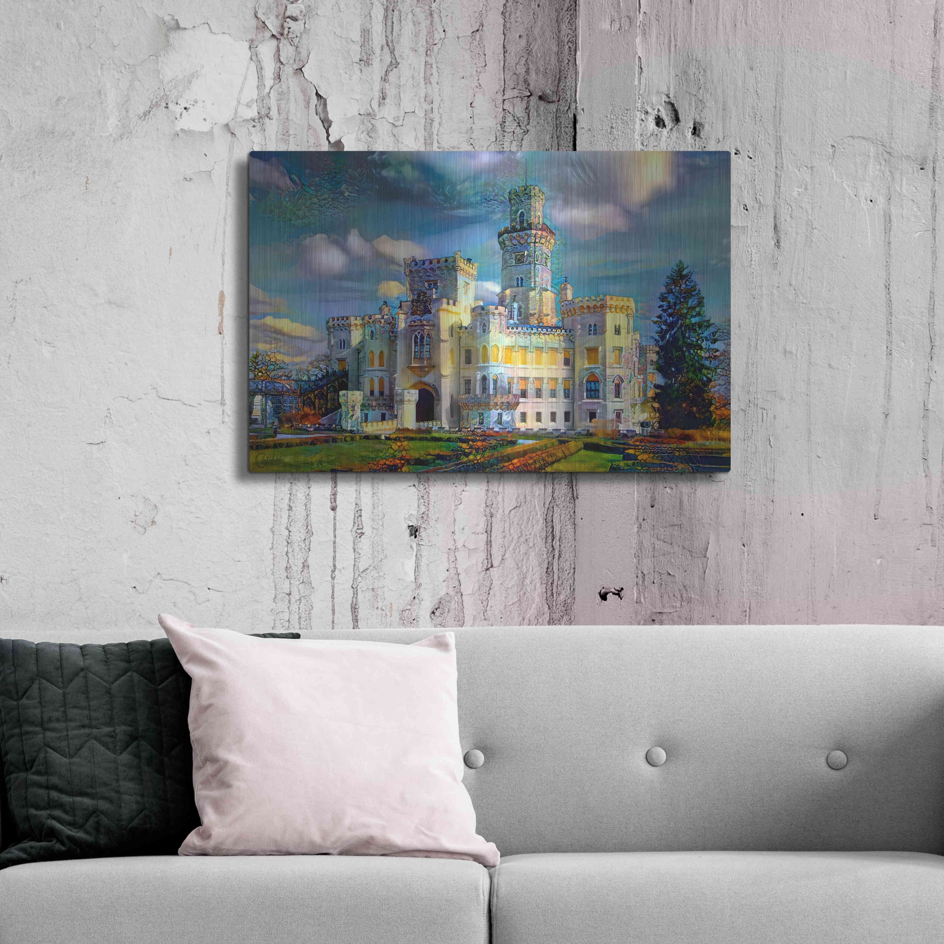 Luxe Metal Art 'Hluboka nad Vltavou Czech Republic Hluboka Castle' by Pedro Gavidia, Metal Wall Art,36x24
