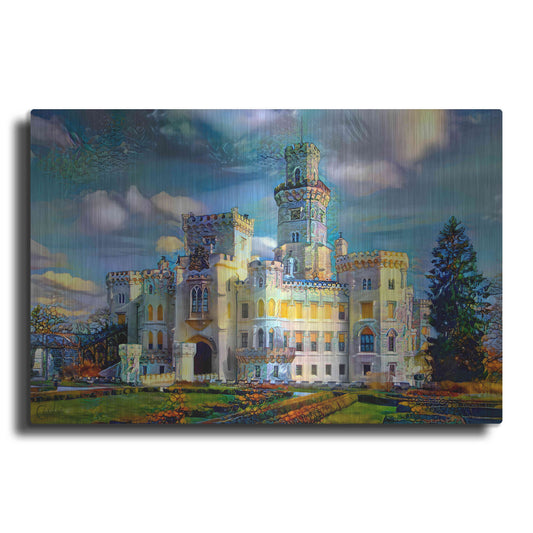 Luxe Metal Art 'Hluboka nad Vltavou Czech Republic Hluboka Castle' by Pedro Gavidia, Metal Wall Art