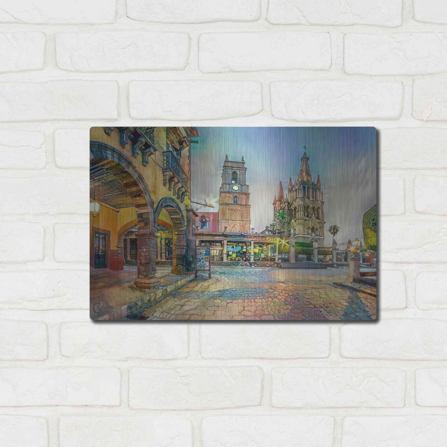 Luxe Metal Art 'Guanajuato Mexico San Miguel de Allende' by Pedro Gavidia, Metal Wall Art,16x12