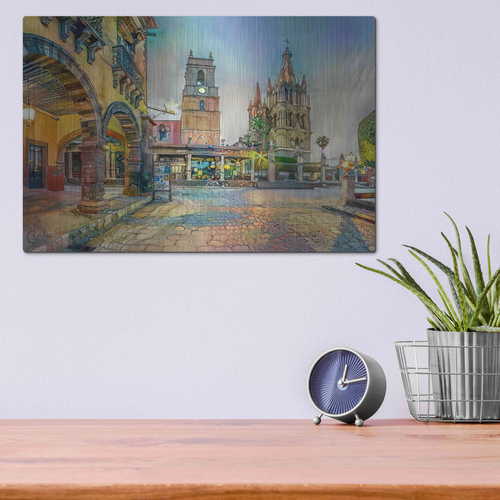 Luxe Metal Art 'Guanajuato Mexico San Miguel de Allende' by Pedro Gavidia, Metal Wall Art,16x12