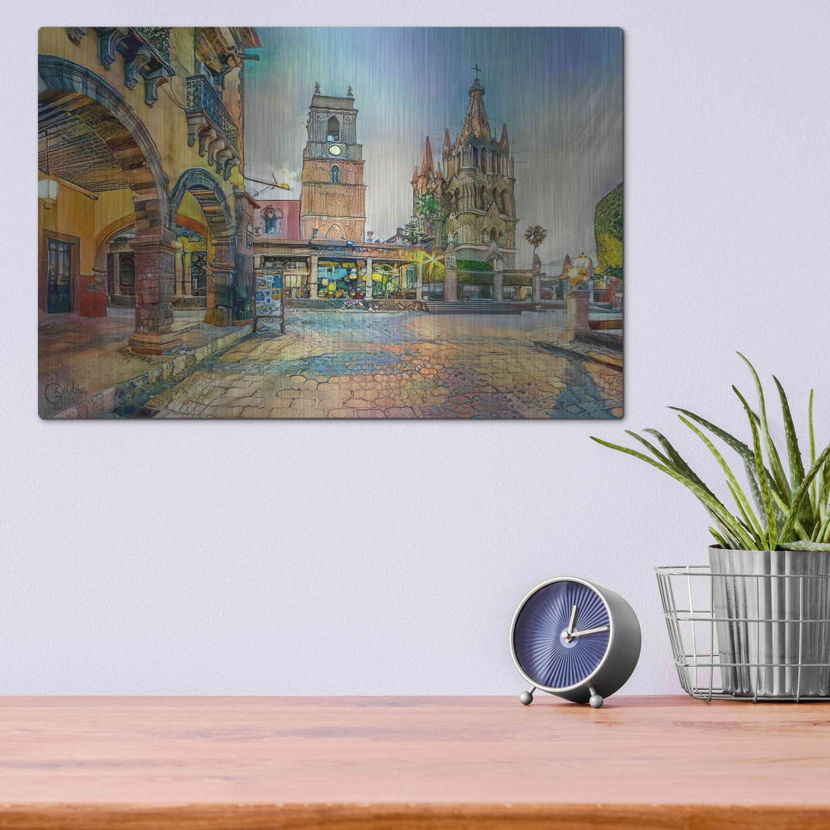 Luxe Metal Art 'Guanajuato Mexico San Miguel de Allende' by Pedro Gavidia, Metal Wall Art,16x12