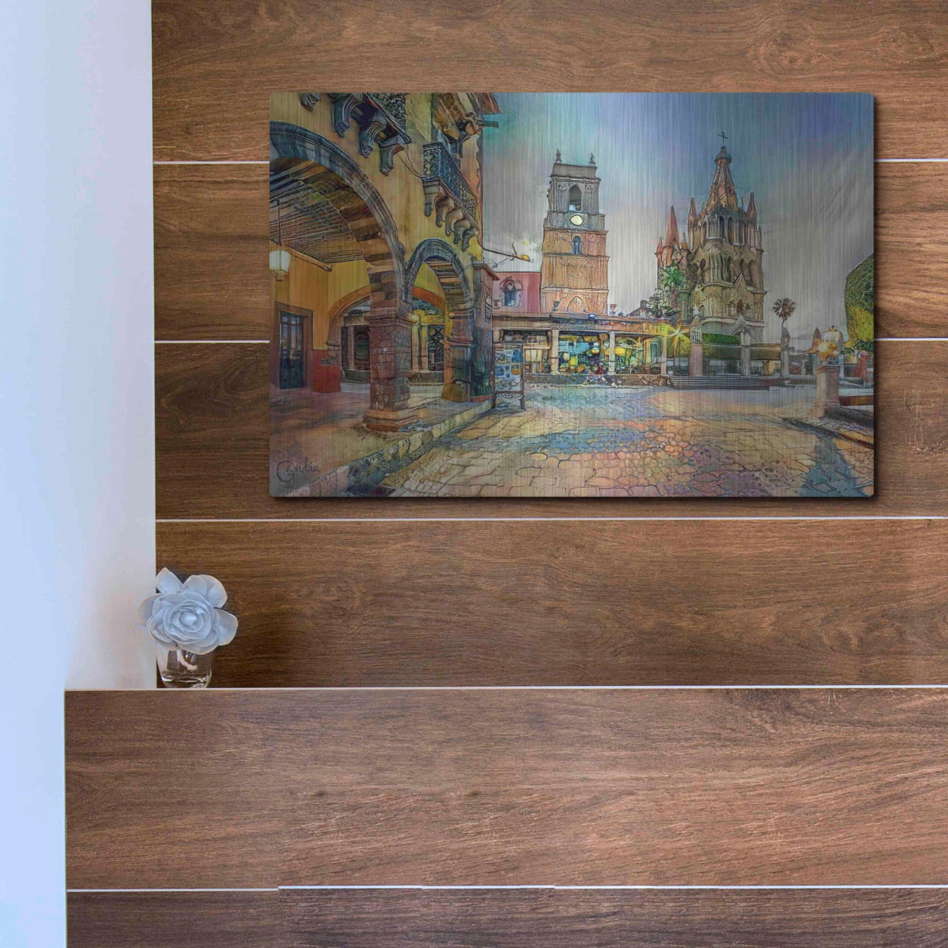 Luxe Metal Art 'Guanajuato Mexico San Miguel de Allende' by Pedro Gavidia, Metal Wall Art,16x12