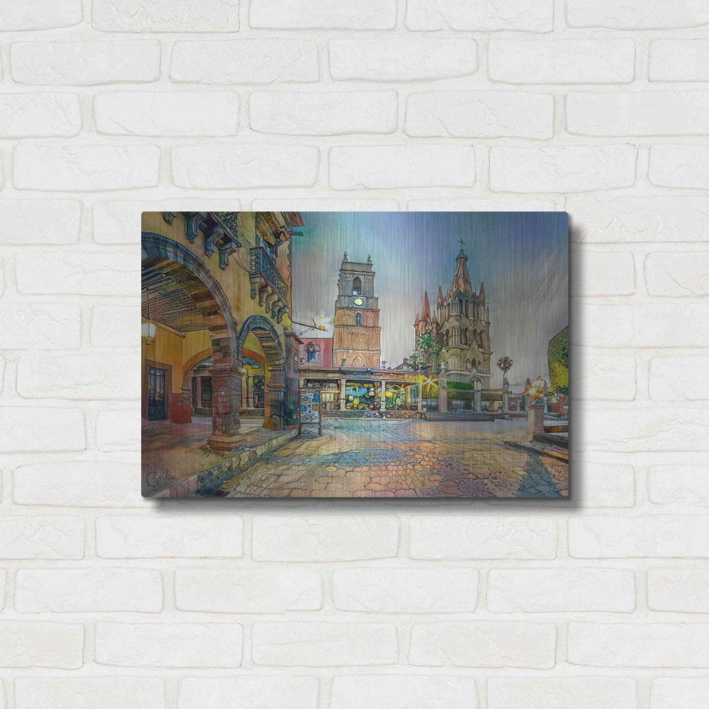 Luxe Metal Art 'Guanajuato Mexico San Miguel de Allende' by Pedro Gavidia, Metal Wall Art,24x16