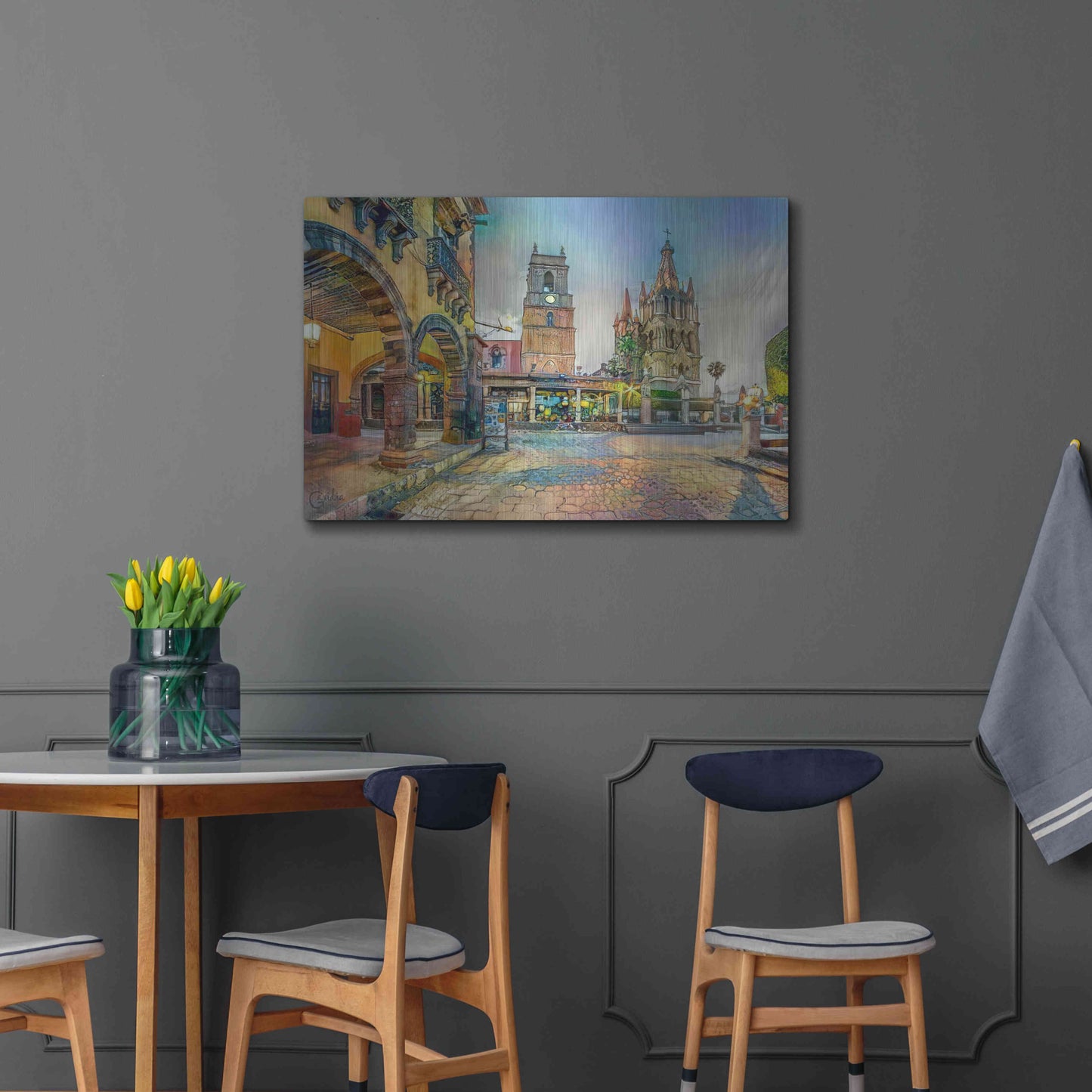 Luxe Metal Art 'Guanajuato Mexico San Miguel de Allende' by Pedro Gavidia, Metal Wall Art,36x24