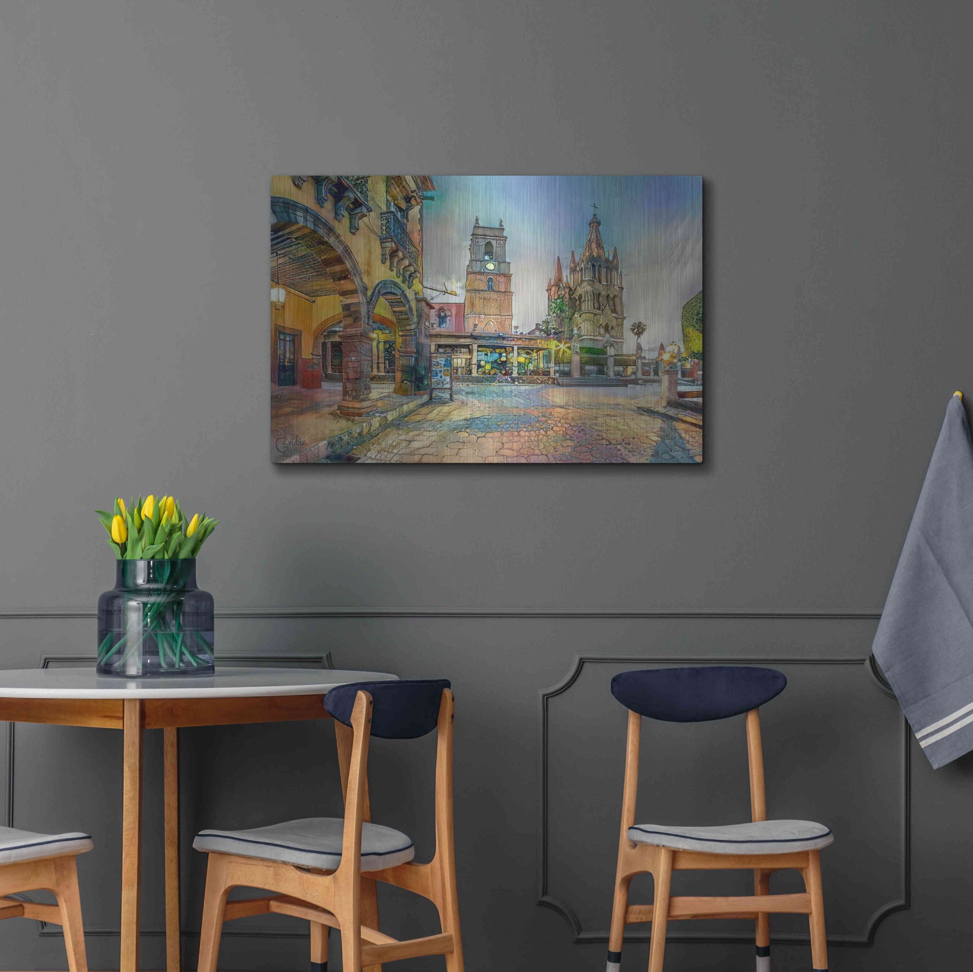 Luxe Metal Art 'Guanajuato Mexico San Miguel de Allende' by Pedro Gavidia, Metal Wall Art,36x24