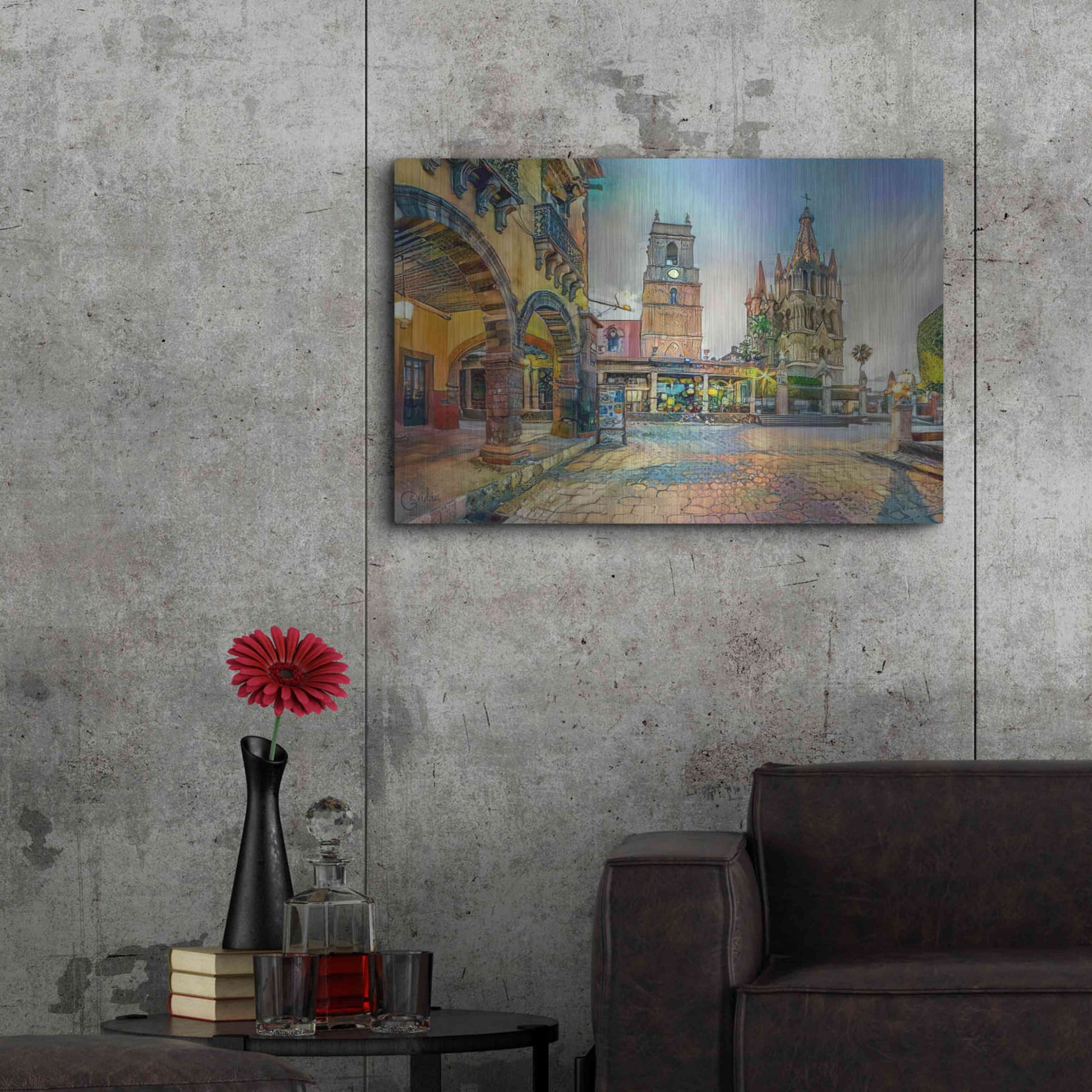 Luxe Metal Art 'Guanajuato Mexico San Miguel de Allende' by Pedro Gavidia, Metal Wall Art,36x24