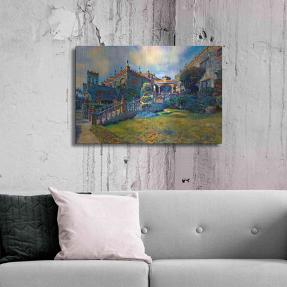 Luxe Metal Art 'Guanajuato Mexico Castillo de Santa Cecilia staircase' by Pedro Gavidia, Metal Wall Art,36x24