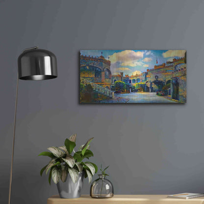 Luxe Metal Art 'Guanajuato Mexico Castillo de Santa Cecilia interior' by Pedro Gavidia, Metal Wall Art,24x12