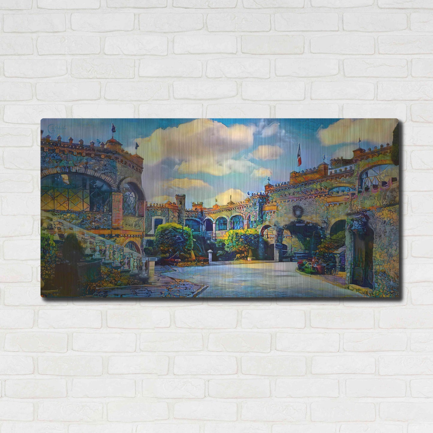 Luxe Metal Art 'Guanajuato Mexico Castillo de Santa Cecilia interior' by Pedro Gavidia, Metal Wall Art,48x24