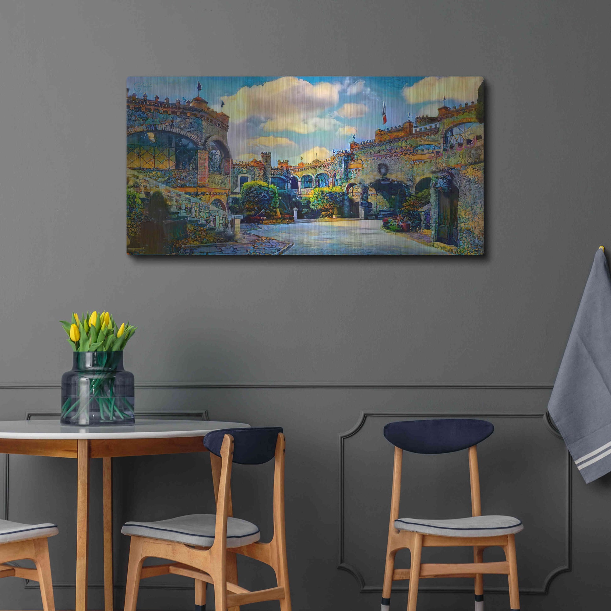 Luxe Metal Art 'Guanajuato Mexico Castillo de Santa Cecilia interior' by Pedro Gavidia, Metal Wall Art,48x24