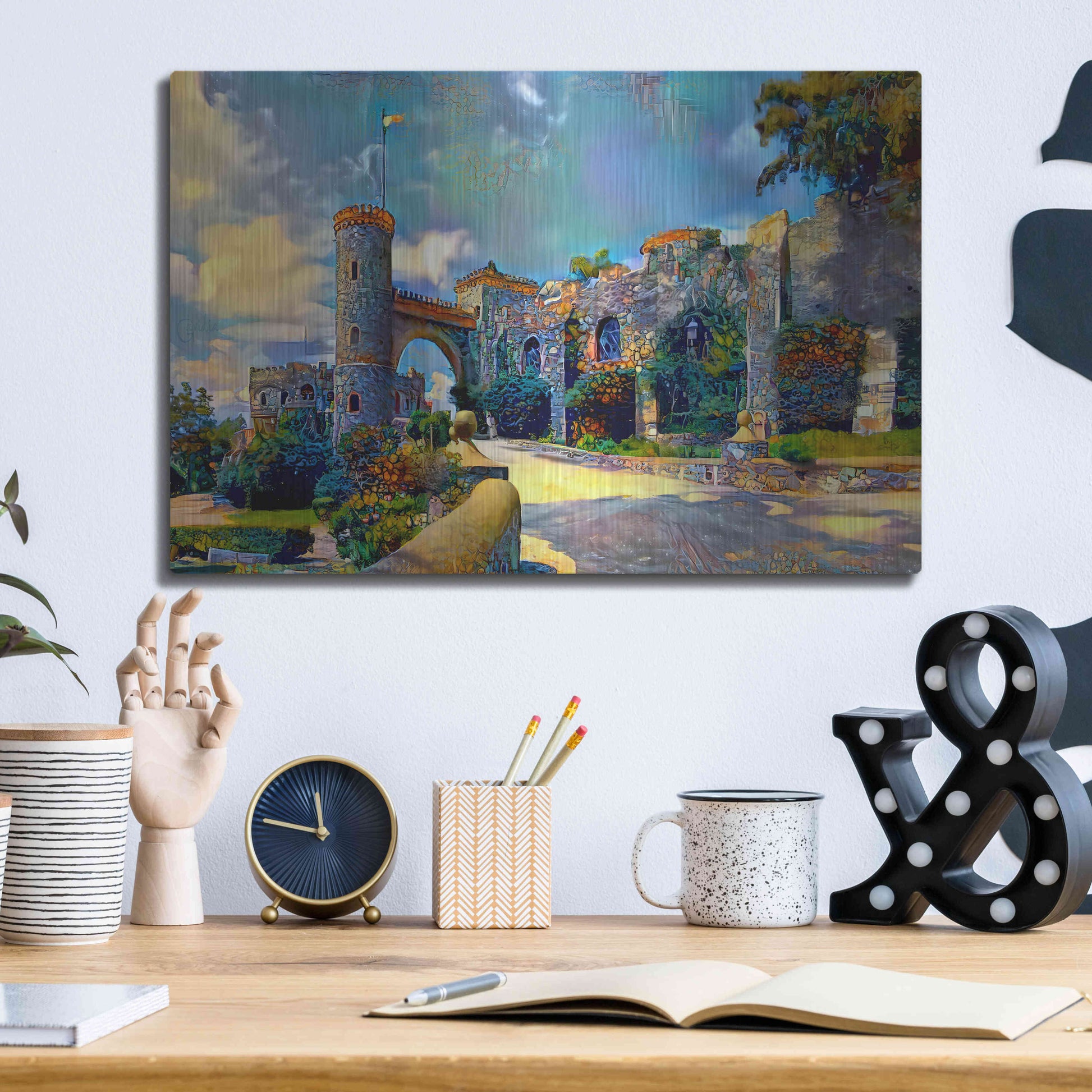 Luxe Metal Art 'Guanajuato Mexico Castillo de Santa Cecilia entrance' by Pedro Gavidia, Metal Wall Art,16x12