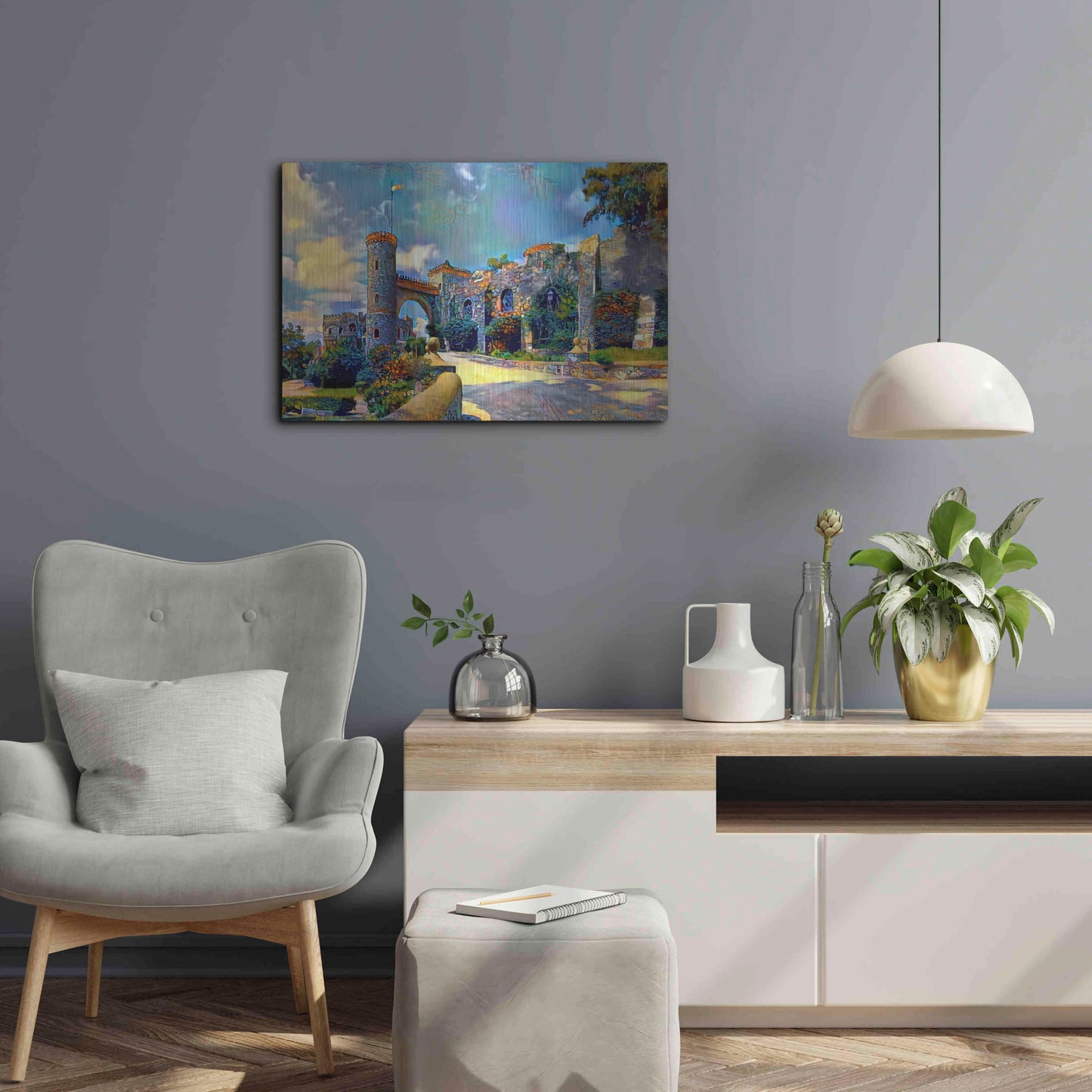 Luxe Metal Art 'Guanajuato Mexico Castillo de Santa Cecilia entrance' by Pedro Gavidia, Metal Wall Art,24x16