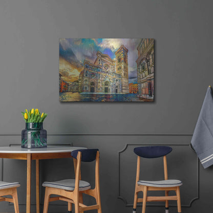 Luxe Metal Art 'Florence Italy Cathedral of Saint Mary of the Flower 2' by Pedro Gavidia, Metal Wall Art,36x24