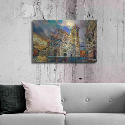Luxe Metal Art 'Florence Italy Cathedral of Saint Mary of the Flower 2' by Pedro Gavidia, Metal Wall Art,36x24