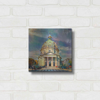 Luxe Metal Art 'Copenhagen Denmark Frederiks Church' by Pedro Gavidia, Metal Wall Art,12x12