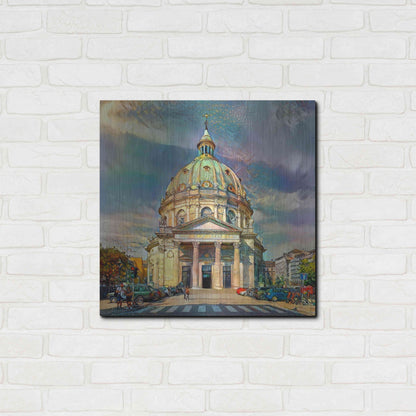 Luxe Metal Art 'Copenhagen Denmark Frederiks Church' by Pedro Gavidia, Metal Wall Art,24x24