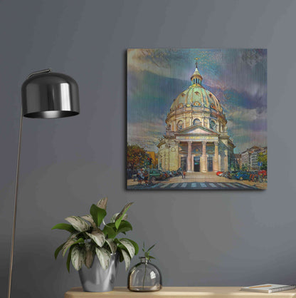 Luxe Metal Art 'Copenhagen Denmark Frederiks Church' by Pedro Gavidia, Metal Wall Art,24x24