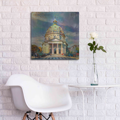 Luxe Metal Art 'Copenhagen Denmark Frederiks Church' by Pedro Gavidia, Metal Wall Art,24x24