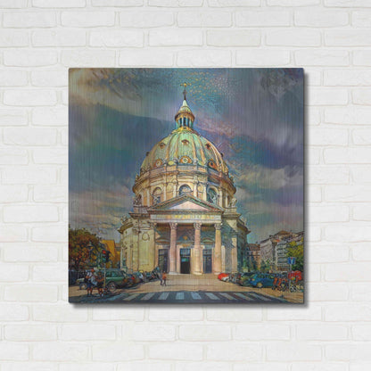 Luxe Metal Art 'Copenhagen Denmark Frederiks Church' by Pedro Gavidia, Metal Wall Art,36x36