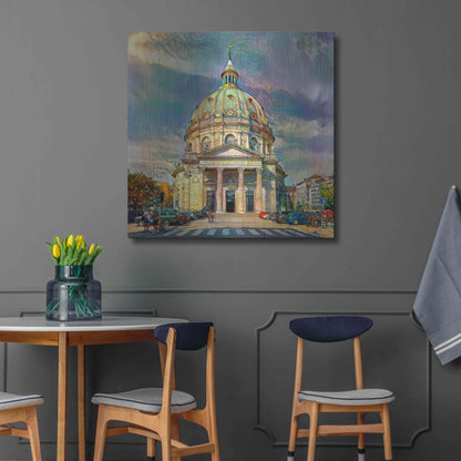 Luxe Metal Art 'Copenhagen Denmark Frederiks Church' by Pedro Gavidia, Metal Wall Art,36x36