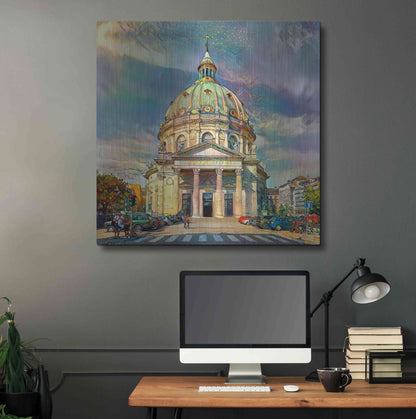 Luxe Metal Art 'Copenhagen Denmark Frederiks Church' by Pedro Gavidia, Metal Wall Art,36x36