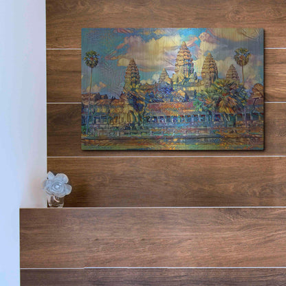 Luxe Metal Art 'Cambodia Angkor Wat' by Pedro Gavidia, Metal Wall Art,16x12