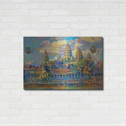 Luxe Metal Art 'Cambodia Angkor Wat' by Pedro Gavidia, Metal Wall Art,36x24