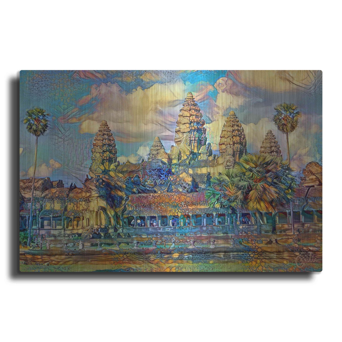 Luxe Metal Art 'Cambodia Angkor Wat' by Pedro Gavidia, Metal Wall Art