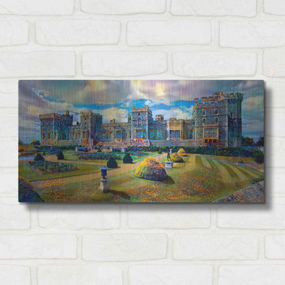 Luxe Metal Art 'Berkshire England Windsor Castle' by Pedro Gavidia, Metal Wall Art,24x12
