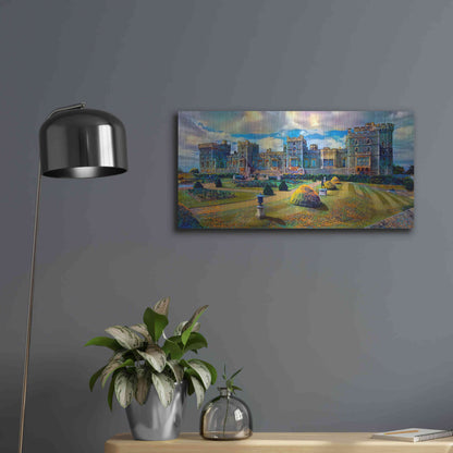 Luxe Metal Art 'Berkshire England Windsor Castle' by Pedro Gavidia, Metal Wall Art,24x12