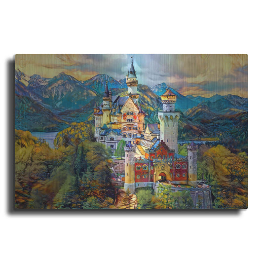 Luxe Metal Art 'Baviera Fussen Germany Neuschwanstein castle' by Pedro Gavidia, Metal Wall Art