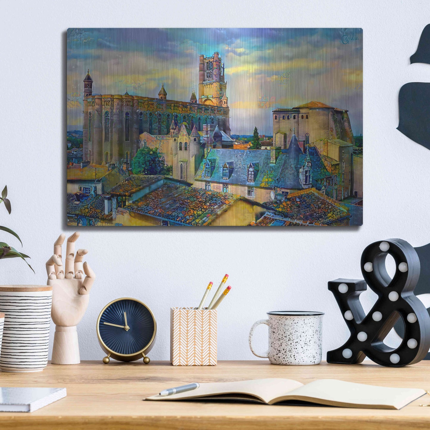 Luxe Metal Art 'Albi France Cathedral Basilica of Saint Cecilia' by Pedro Gavidia, Metal Wall Art,16x12