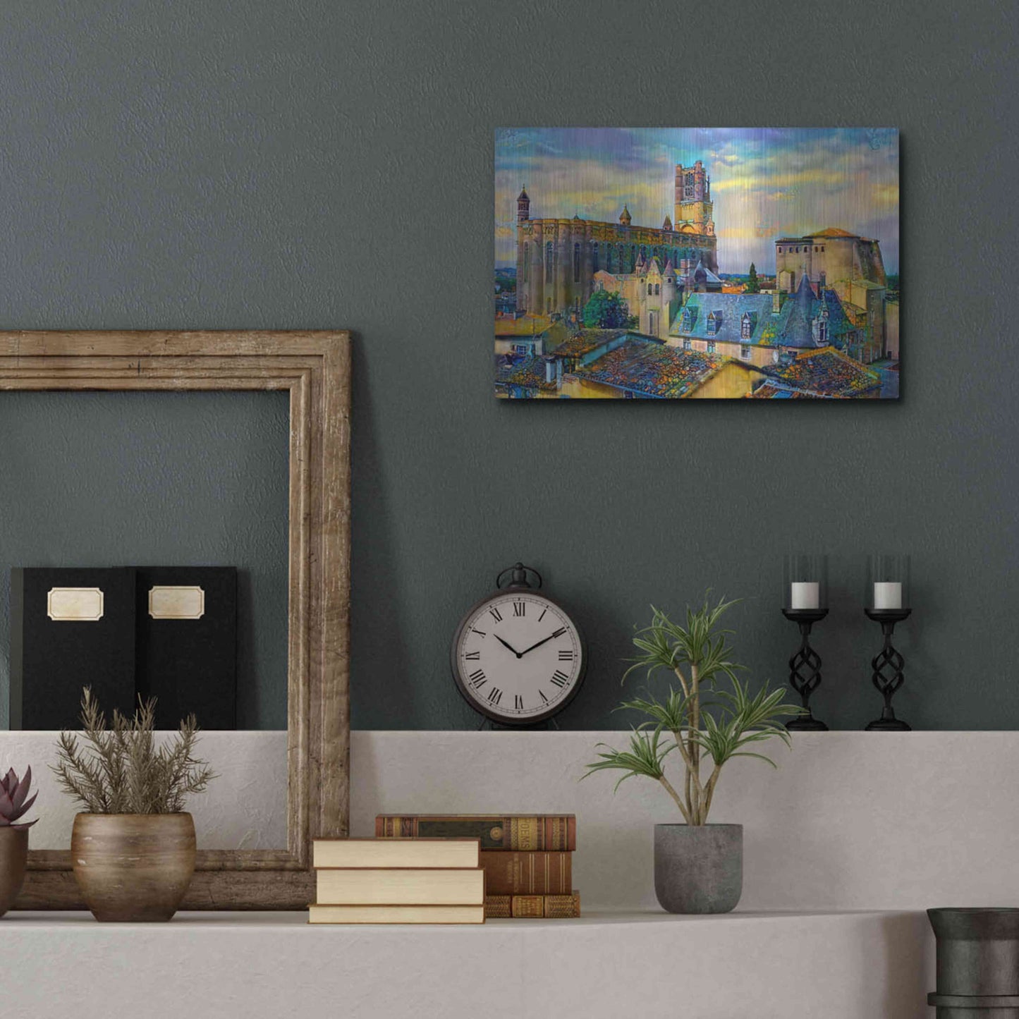 Luxe Metal Art 'Albi France Cathedral Basilica of Saint Cecilia' by Pedro Gavidia, Metal Wall Art,16x12