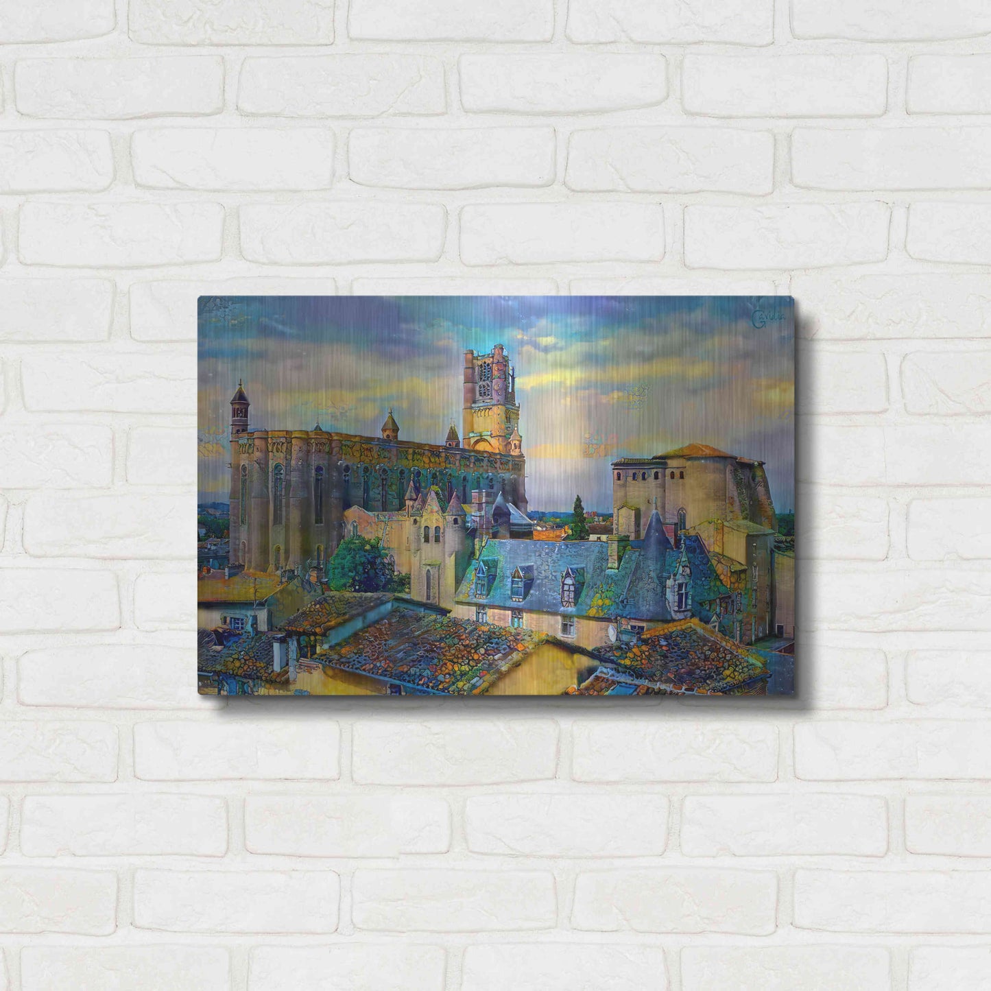 Luxe Metal Art 'Albi France Cathedral Basilica of Saint Cecilia' by Pedro Gavidia, Metal Wall Art,24x16