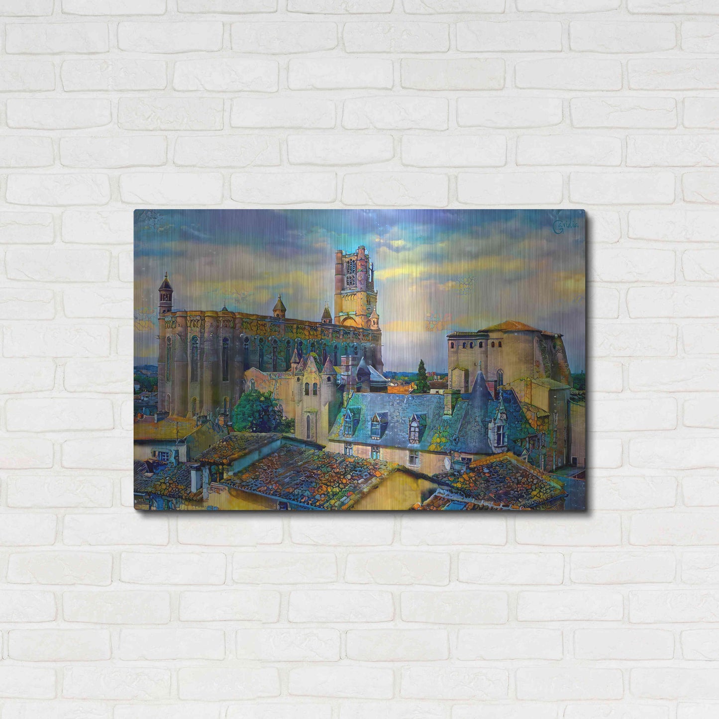 Luxe Metal Art 'Albi France Cathedral Basilica of Saint Cecilia' by Pedro Gavidia, Metal Wall Art,36x24