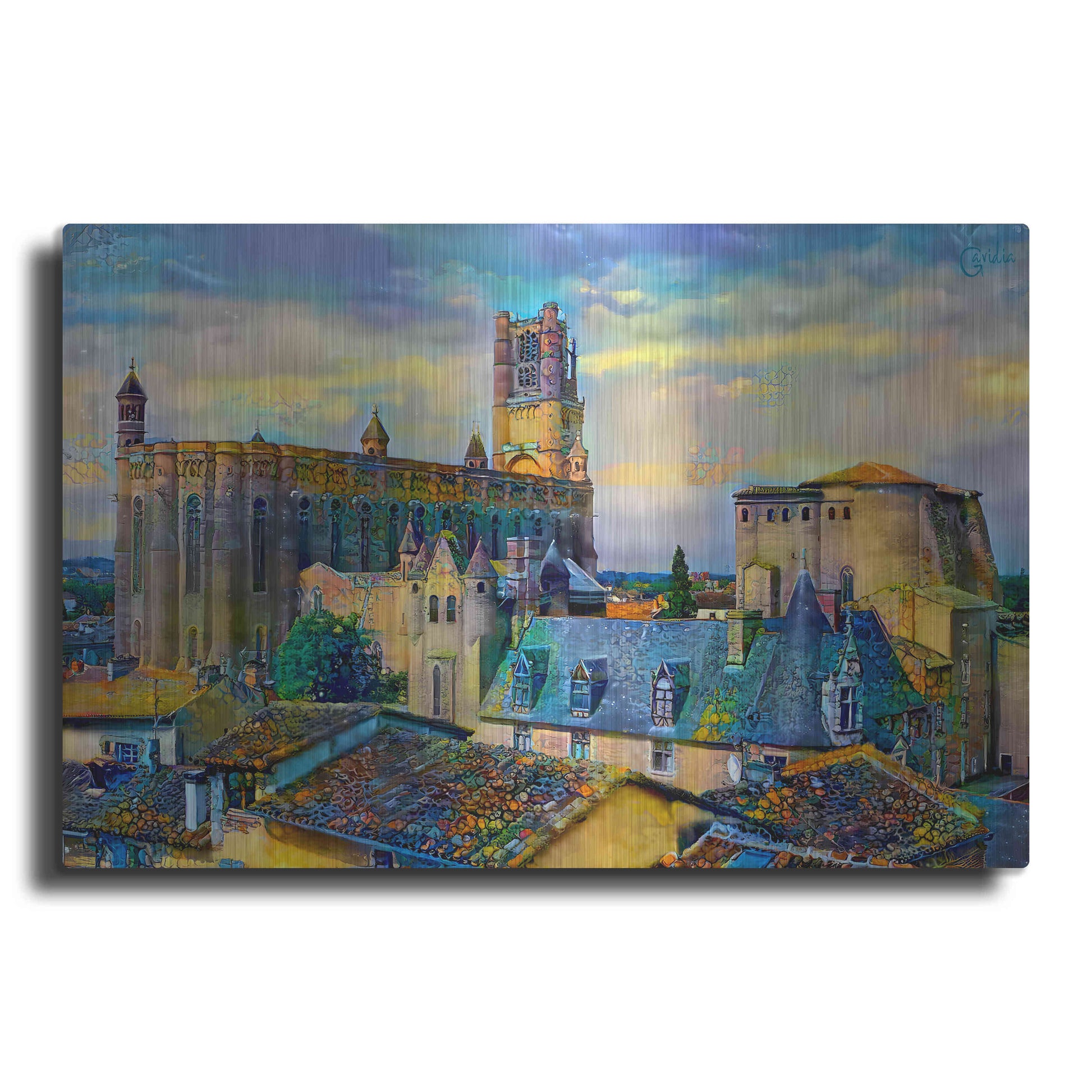 Luxe Metal Art 'Albi France Cathedral Basilica of Saint Cecilia' by Pedro Gavidia, Metal Wall Art