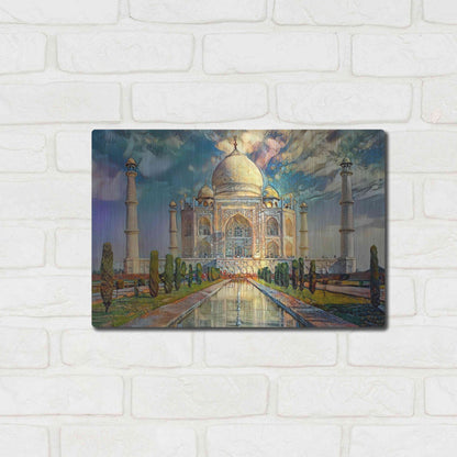 Luxe Metal Art 'Agra Uttar Pradesh India Taj Mahal' by Pedro Gavidia, Metal Wall Art,16x12
