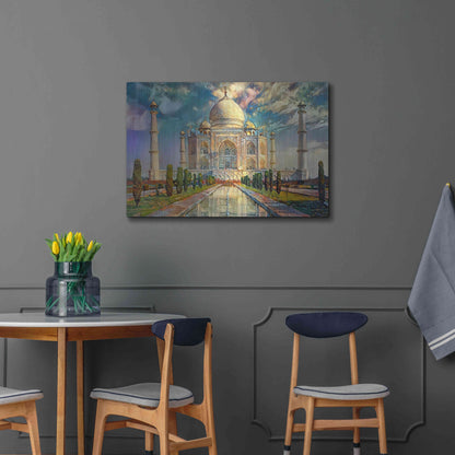 Luxe Metal Art 'Agra Uttar Pradesh India Taj Mahal' by Pedro Gavidia, Metal Wall Art,36x24