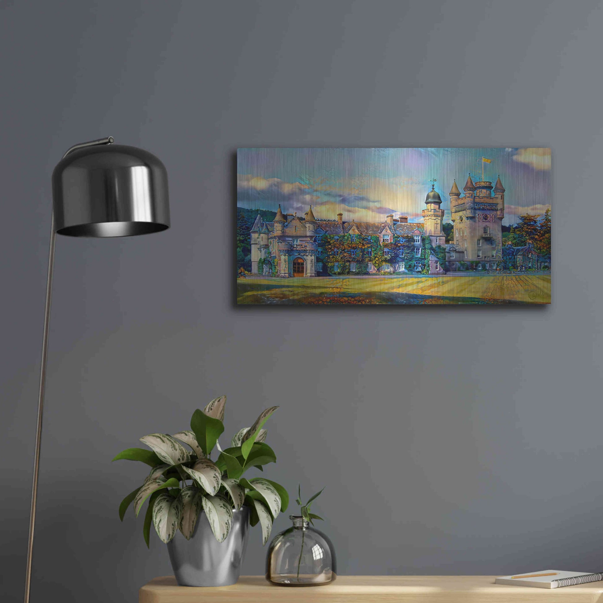 Luxe Metal Art 'Aberdeenshire Scotland Balmoral Castle' by Pedro Gavidia, Metal Wall Art,24x12