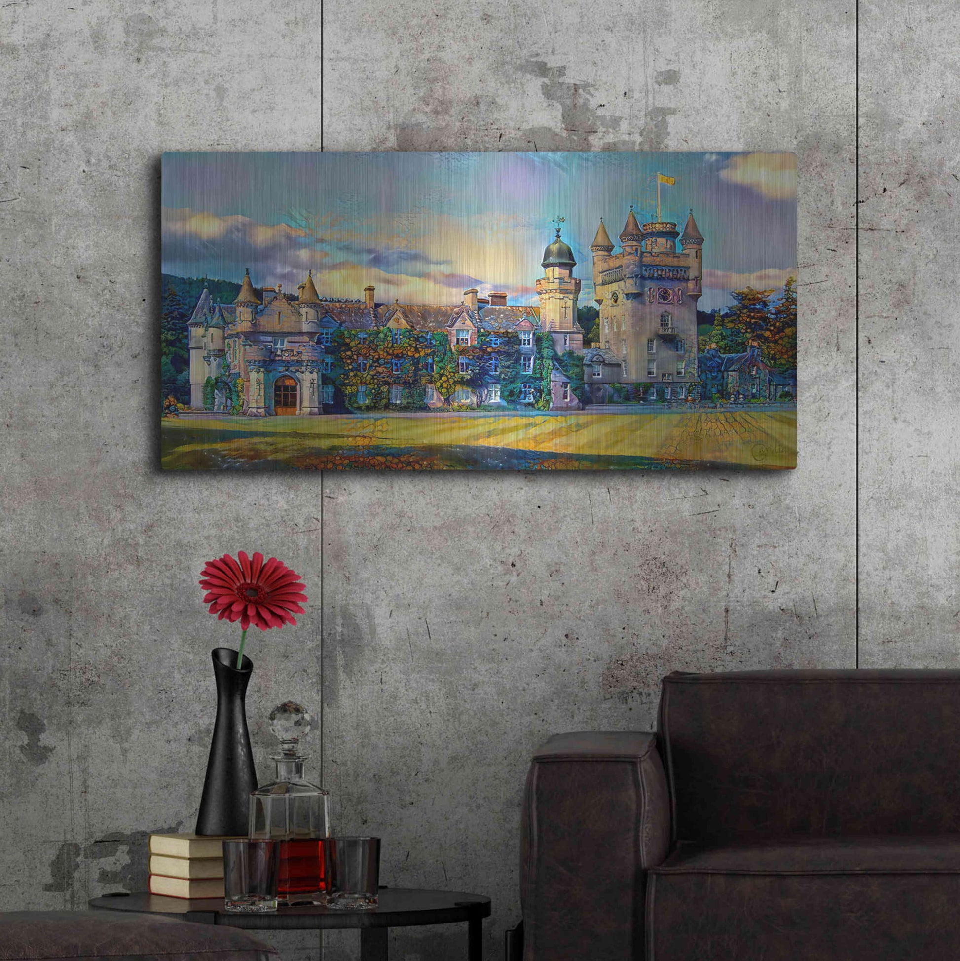 Luxe Metal Art 'Aberdeenshire Scotland Balmoral Castle' by Pedro Gavidia, Metal Wall Art,48x24