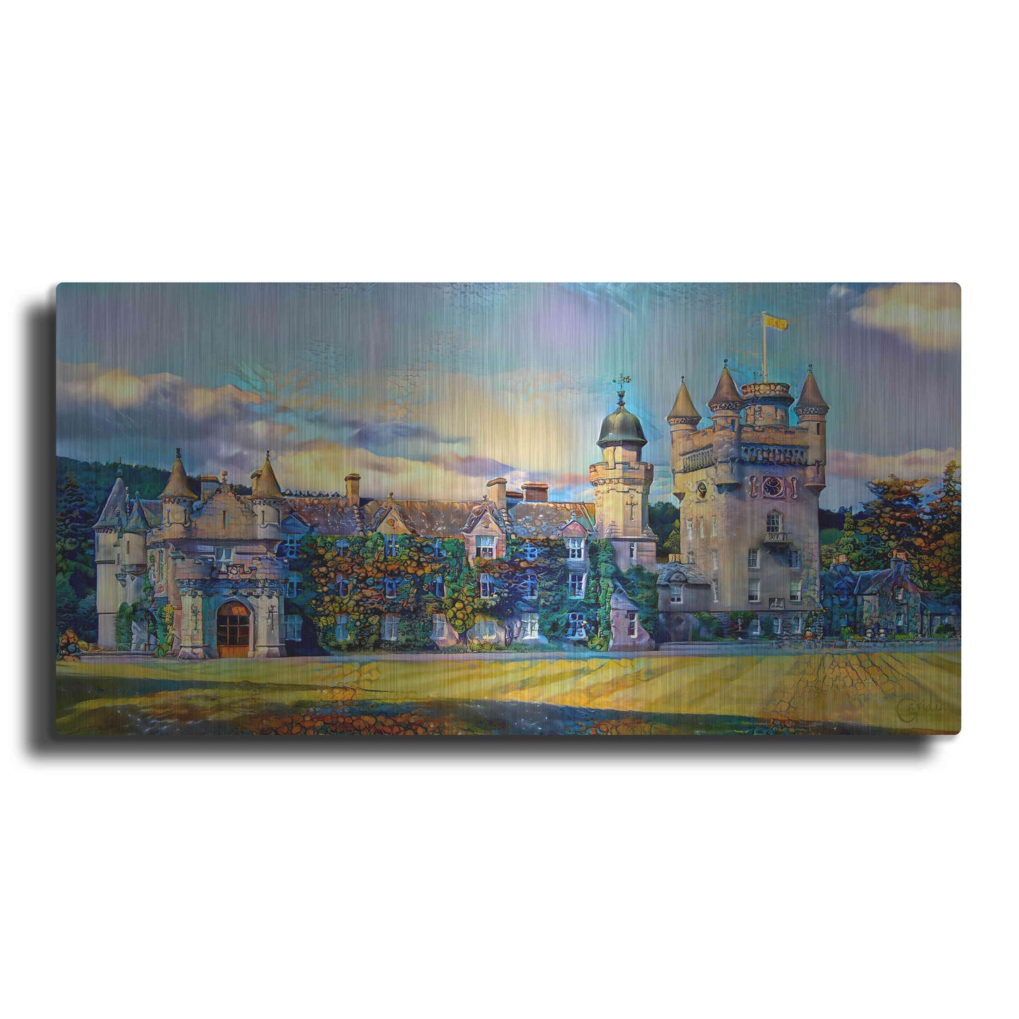 Luxe Metal Art 'Aberdeenshire Scotland Balmoral Castle' by Pedro Gavidia, Metal Wall Art