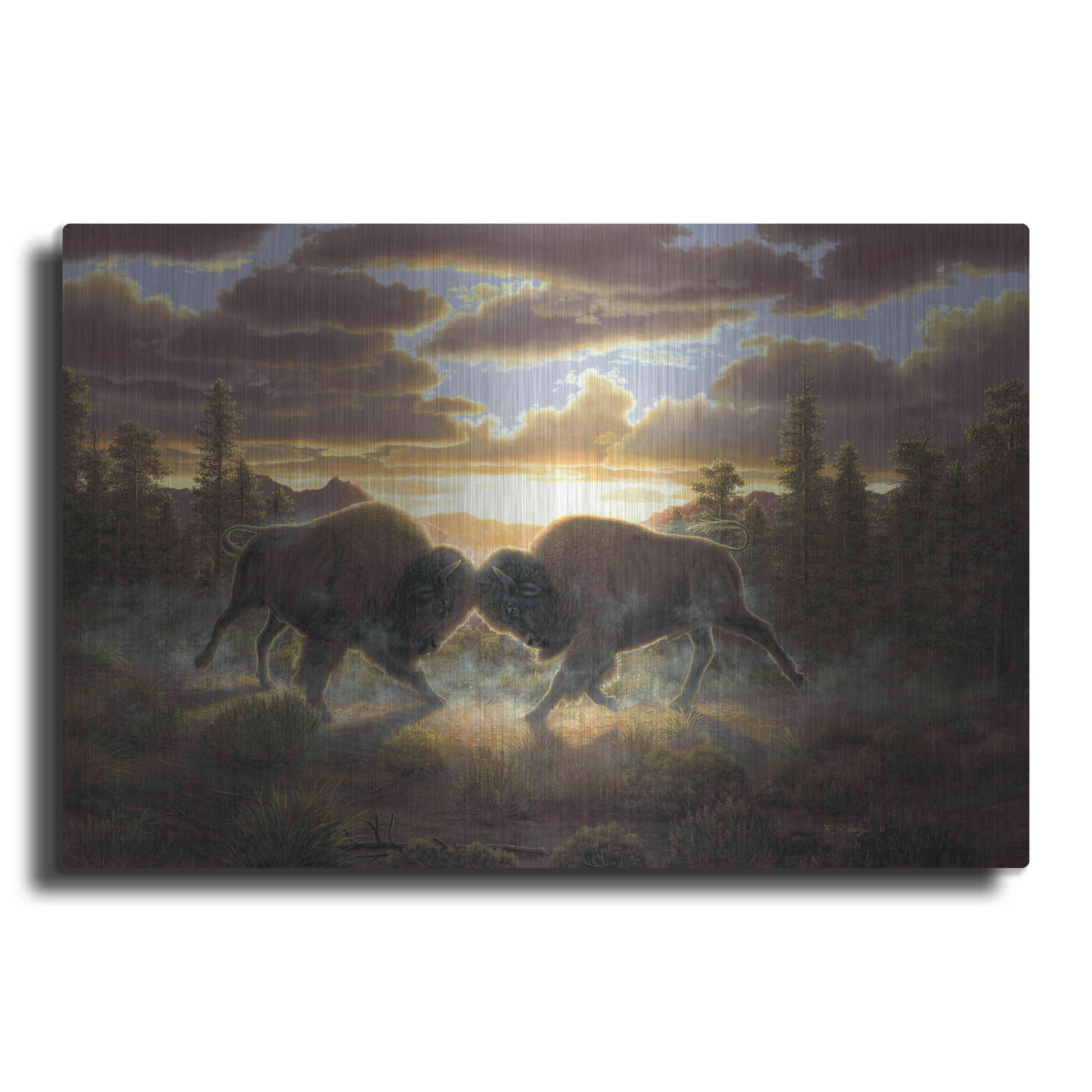 Luxe Metal Art 'Buffalo' by R. Hed, Metal Wall Art