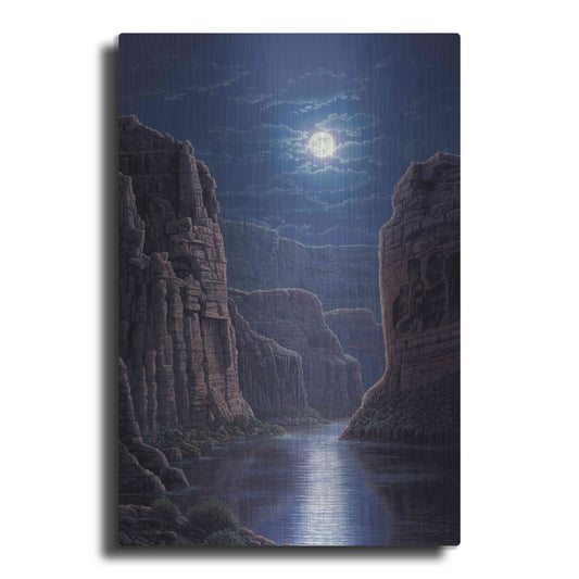 Luxe Metal Art 'Moonlit Pass' by R. Hed, Metal Wall Art