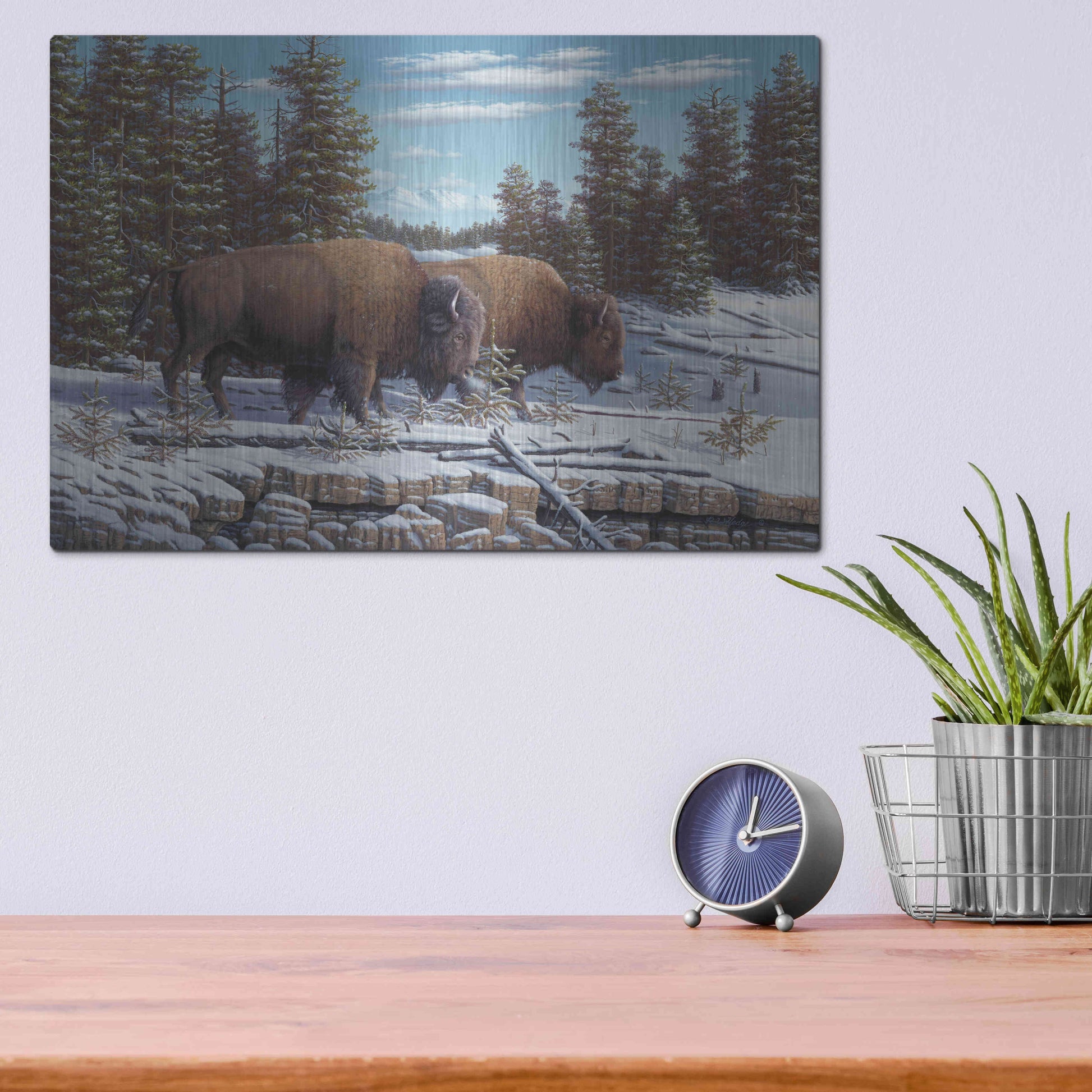 Luxe Metal Art 'The Journey' by R. Hed, Metal Wall Art,16x12